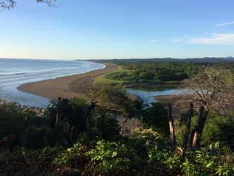 View over ocean, Playa Nosara and the river